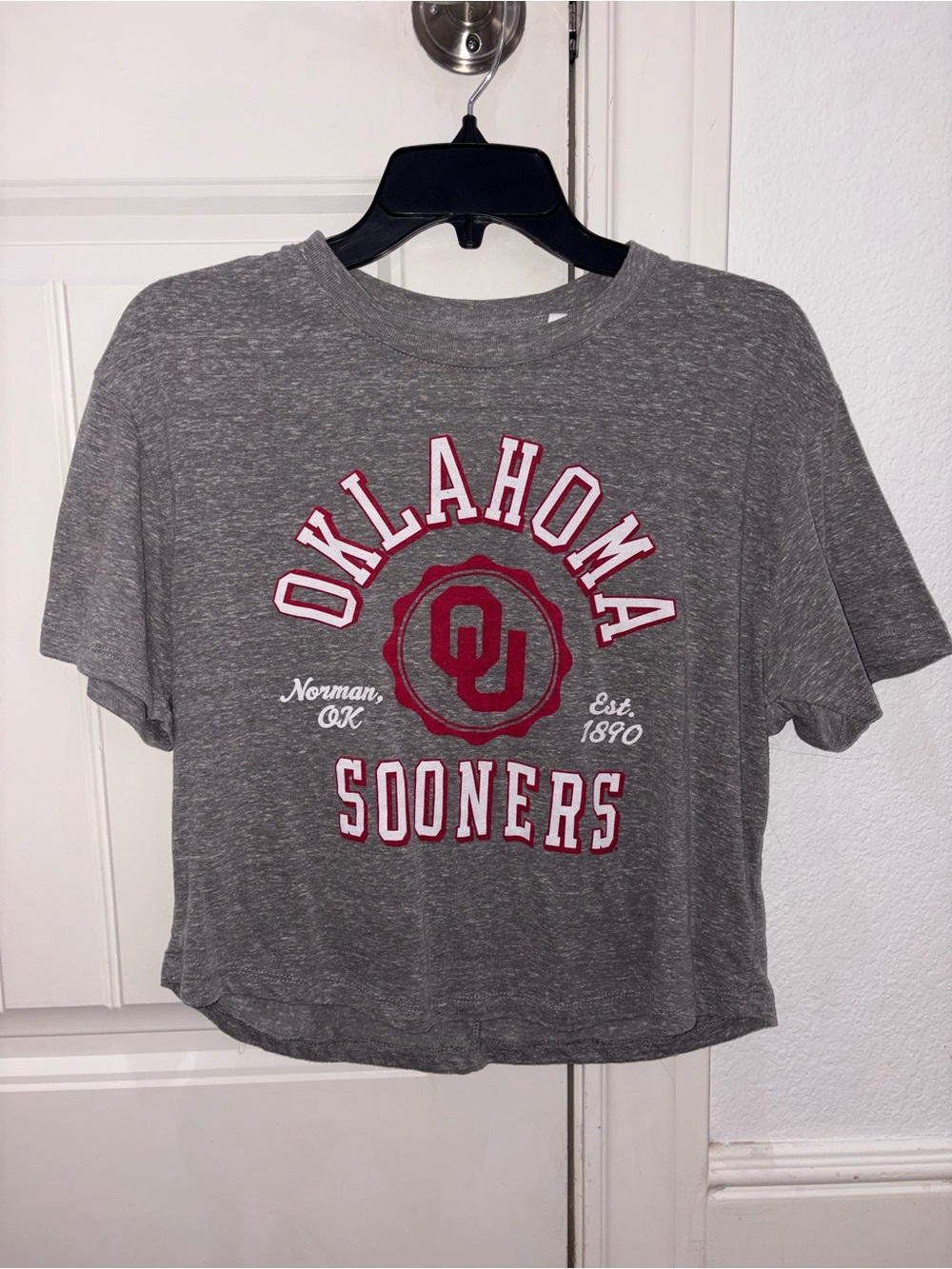 Pressbox Gray Heather Graphic Crop Tee